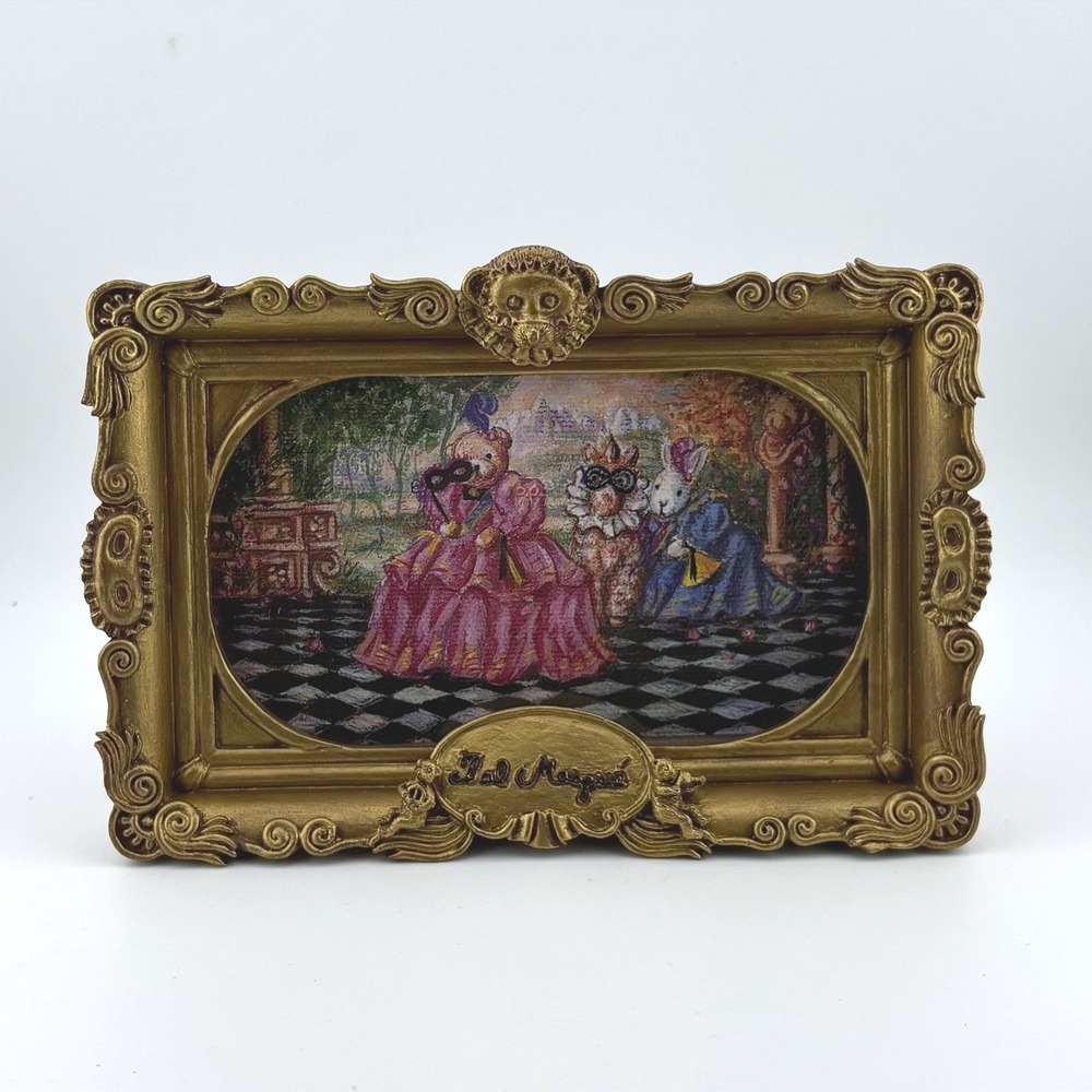 Vintage 1994 Muffy VanderBear Muffy Gallery Bal Masque Gold Ornate Frame